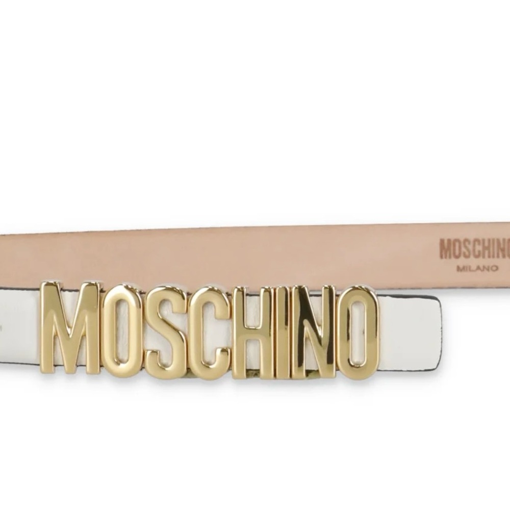 Moschino Logo-Plaque Buckle Belt